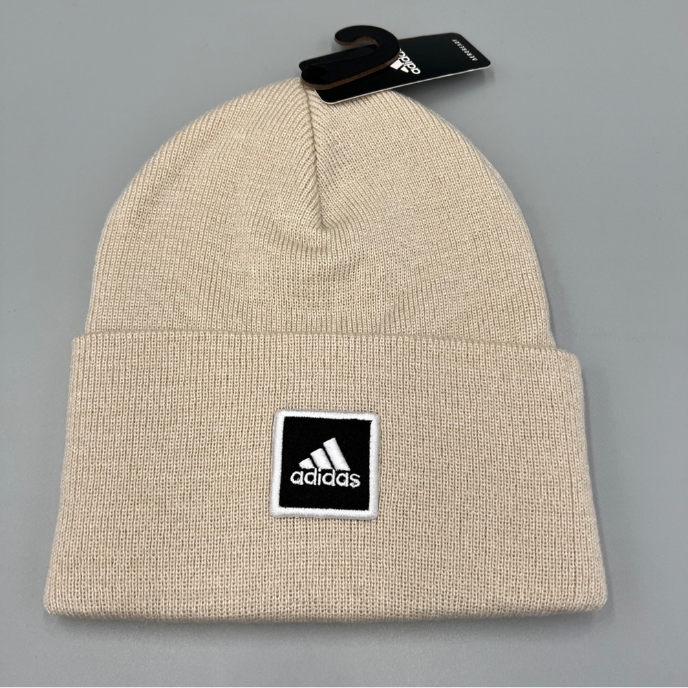 Adidas Originals Aeroready Wide Cuff Fold Beanie, Alumina Beige Winter Hat. OSFM